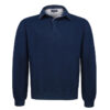 BALDWIN – Sweat coton Col boutonné Manches longues Coupe droite – Homme – Bleu marine