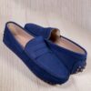 BONIFACIO - Mocassins Bride Nubuck - Homme - Bleu marine