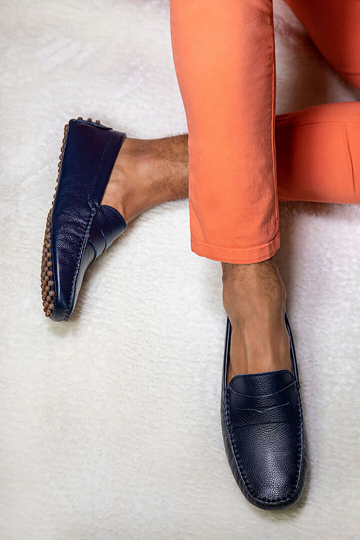 CALVI-–-Mocassins-Bride-Cuir-–-Homme-–-Bleu-marine-grainé