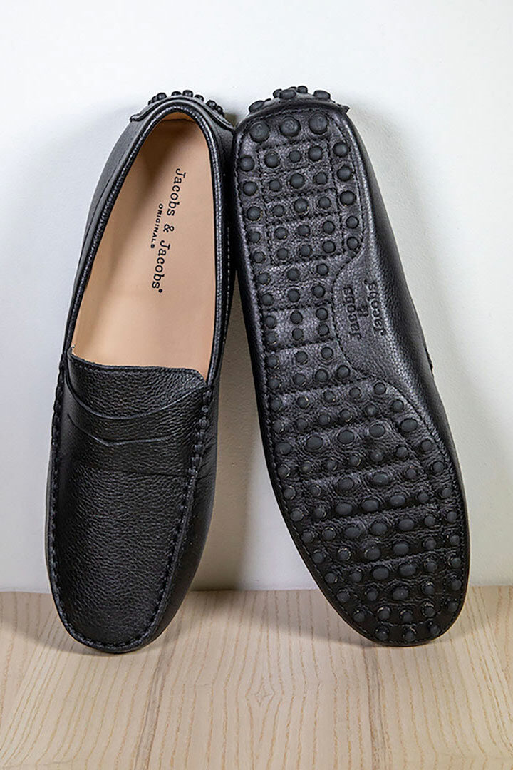 CALVI-–-Mocassins-Bride-Cuir-–-Homme-–-Noir-grainé-(3)
