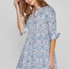 DAPHNE - Robe Liberty Manches 3/4 Taille ajustée Bas évasé - Femme - Palmeira 035C