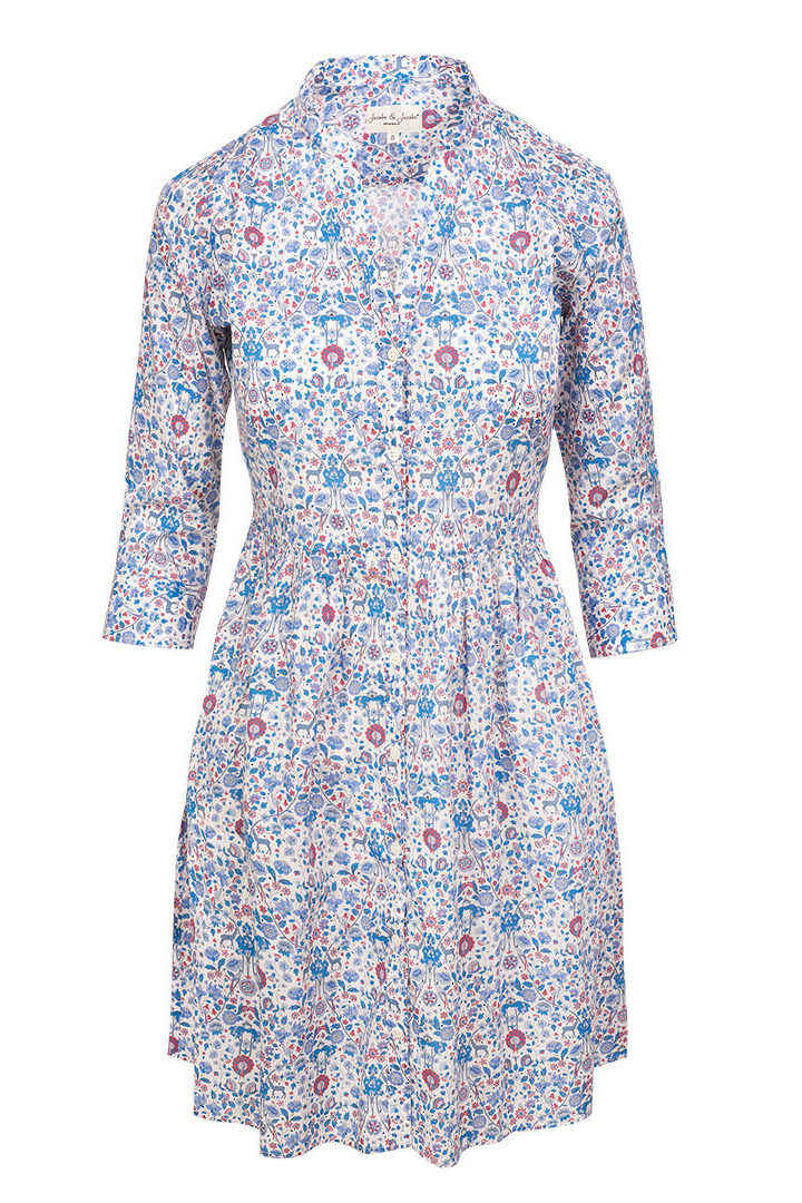 DAPHNE - Robe Liberty Manches 3/4 Taille ajustée Bas évasé - Femme - Palmeira 035C