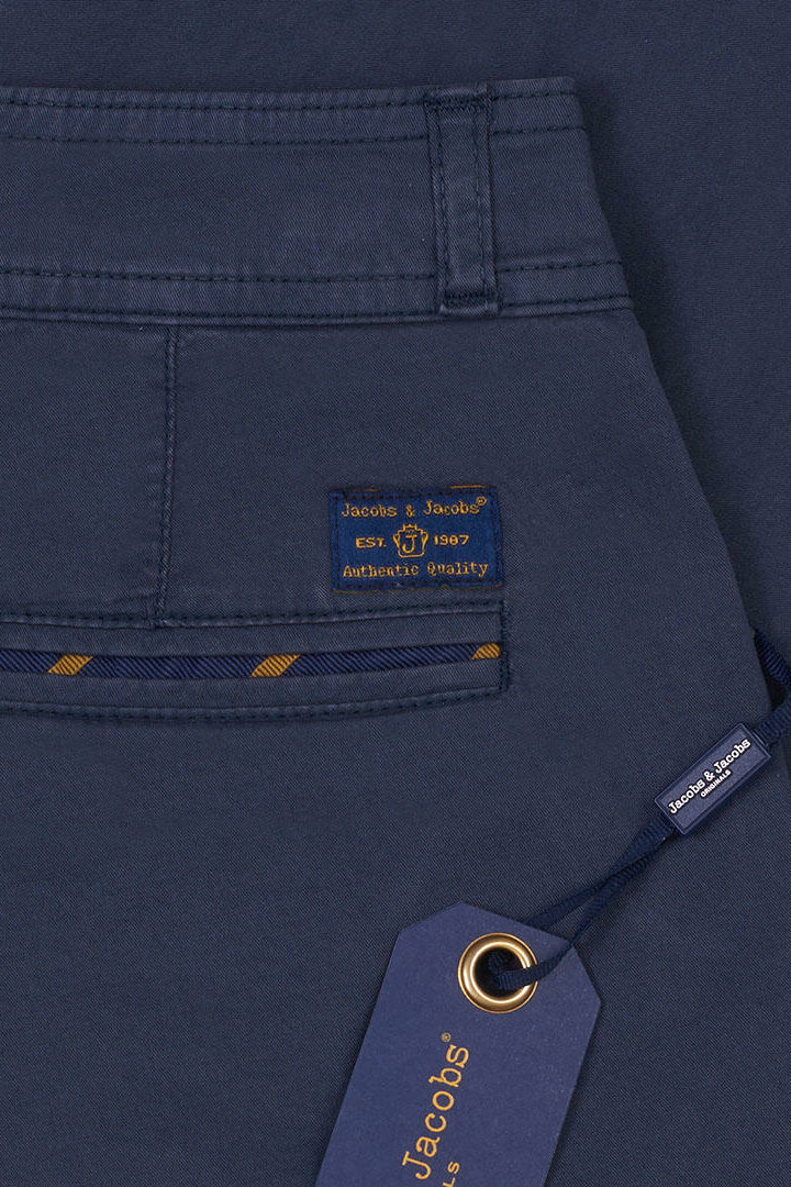 EMY - Short coton stretch Coupe slim - Bleu marine / Or - Femme - Bleu marine / Bleu marine-Or