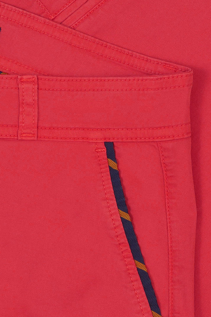 EMY - Short coton stretch Coupe slim - Bleu marine / Or - Femme - Fraise / Bleu marine-Or