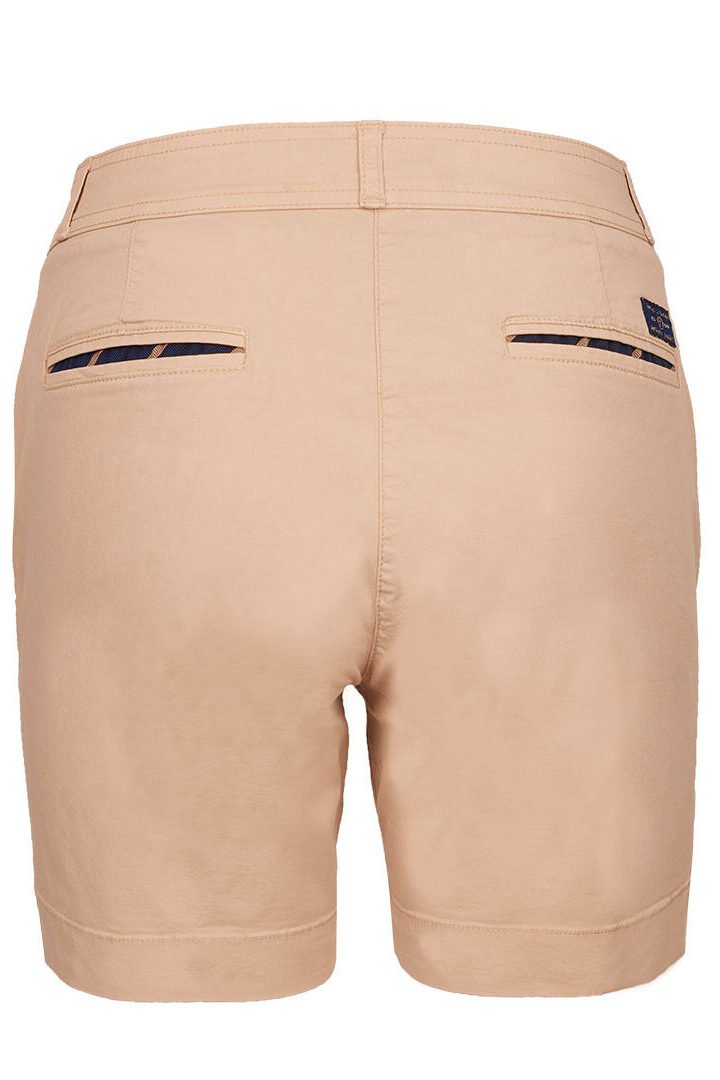 EMY - Short coton stretch Coupe slim - Bleu marine / Or - Femme - Beige / Bleu marine-Or