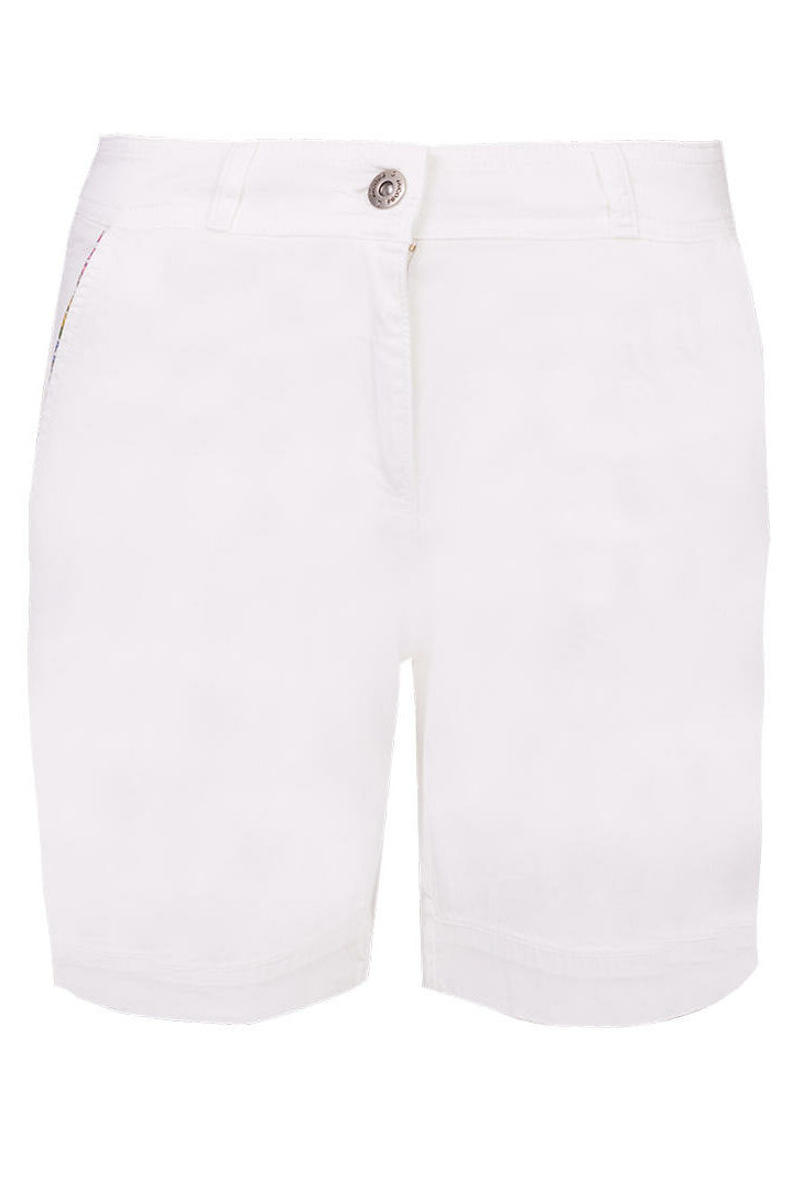 EMYL - Short coton stretch Coupe slim - Femme - Blanc