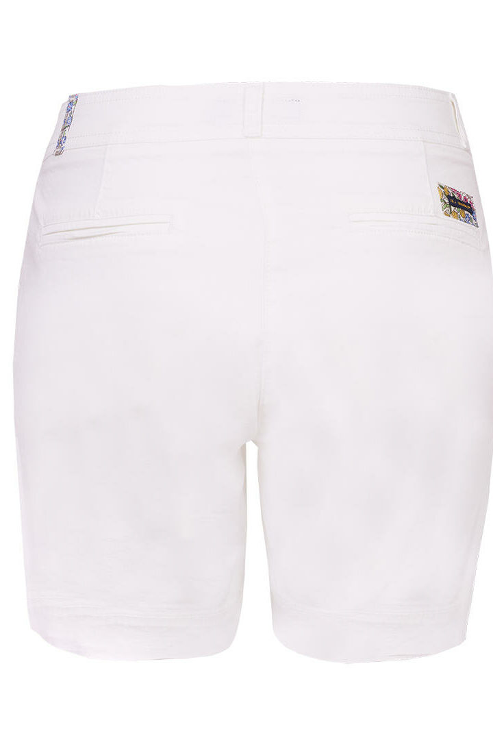 EMYL - Short coton stretch Coupe slim - Femme - Blanc