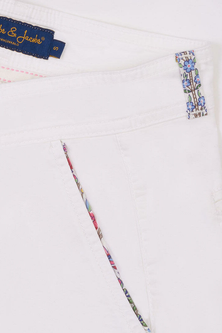 EMYL - Short coton stretch Coupe slim - Femme - Blanc