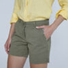 EMYL - Short coton stretch Coupe slim - Femme - Kaki