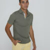HARTLEYL - Polo coton Maille piquée Col Liberty Manches courtes Coupe droite - Homme - Kaki / Prince Milo 145B