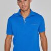 HARTLEYL - Polo coton Maille piquée Col Liberty Manches courtes Coupe droite - Homme - Bleu Royal
