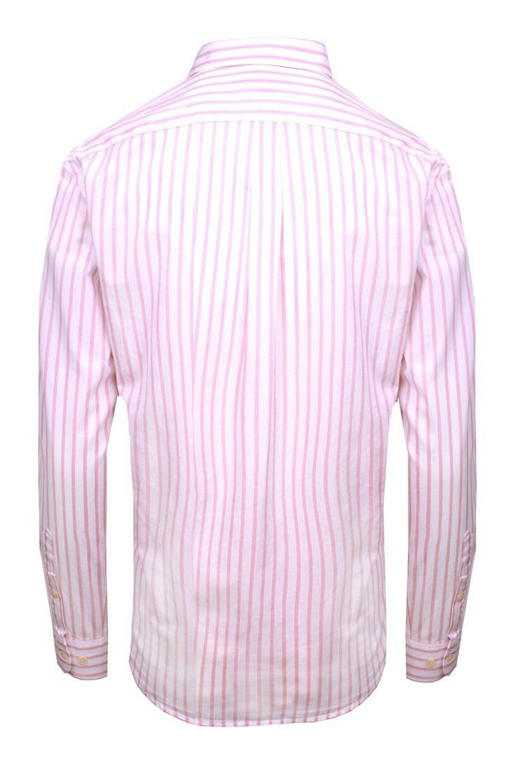 HOWARD - Chemise Popeline Manches longues Coupe droite - Homme - Blanc / Rose