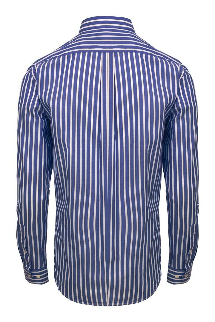 HOWARD - Chemise Popeline Manches longues Coupe droite - Homme - Bleu marine / Blanc