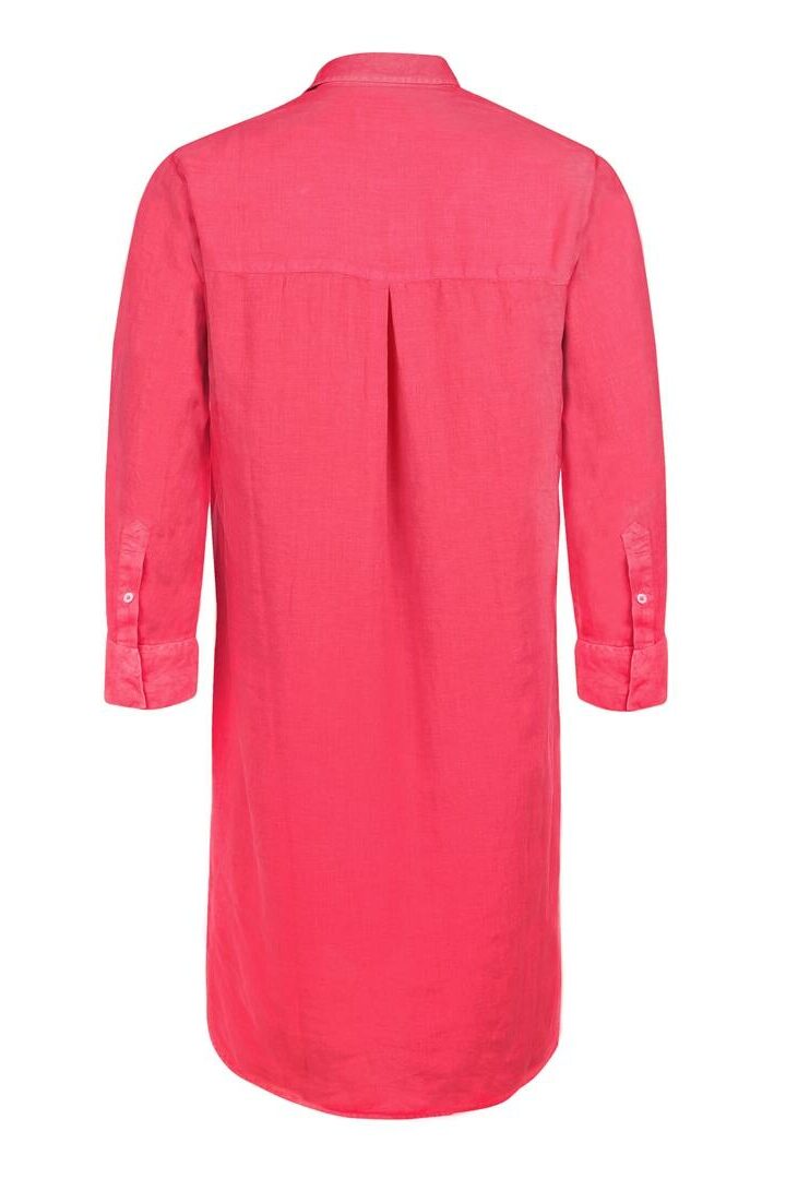 LAUREN - Tunique Lin Manches 3/4 Coupe évasée - Femme - Fraise