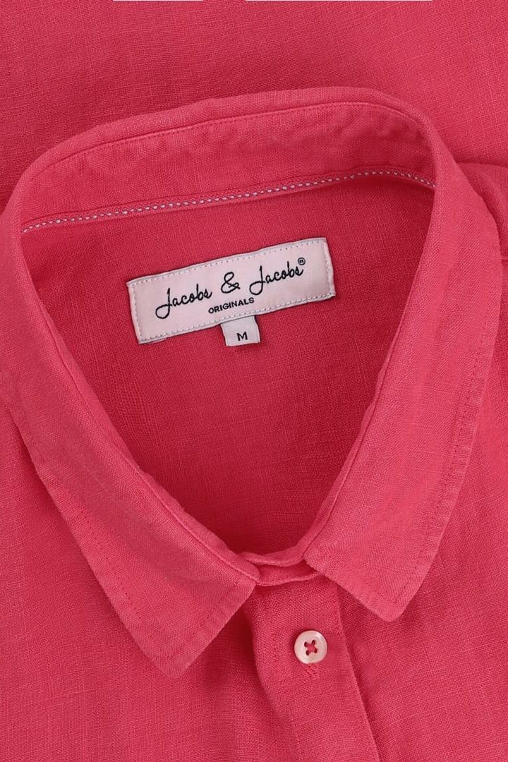 LAUREN - Tunique Lin Manches 3/4 Coupe évasée - Femme - Fraise