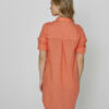 LAUREN - Tunique Lin Manches 3/4 Coupe évasée - Femme - Orange