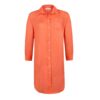 LAUREN - Tunique Lin Manches 3/4 Coupe évasée - Femme - Orange