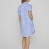 LAURENK - Tunique Lin Manches 3/4 Coupe évasée - Femme - Blanc / Océan