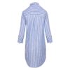 LAURENK - Tunique Lin Manches 3/4 Coupe évasée - Femme - Blanc / Océan