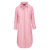 LAURENK - Tunique Lin Manches 3/4 Coupe évasée - Femme - Blanc / Fraise