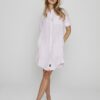 LAURENK - Tunique Lin Manches 3/4 Coupe évasée - Femme - Blanc / Rose