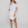 LAURENK - Tunique Lin Manches 3/4 Coupe évasée - Femme - Blanc / Rose