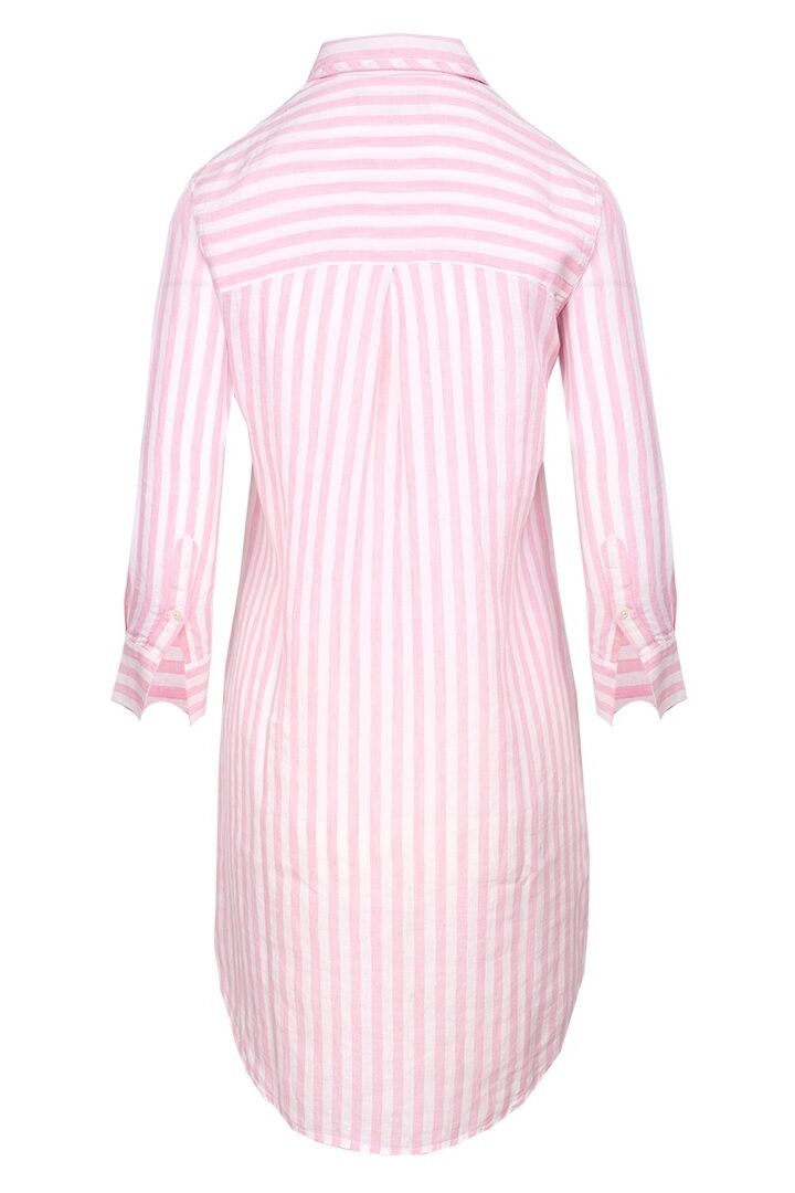 LAURENK - Tunique Lin Manches 3/4 Coupe évasée - Femme - Blanc / Rose