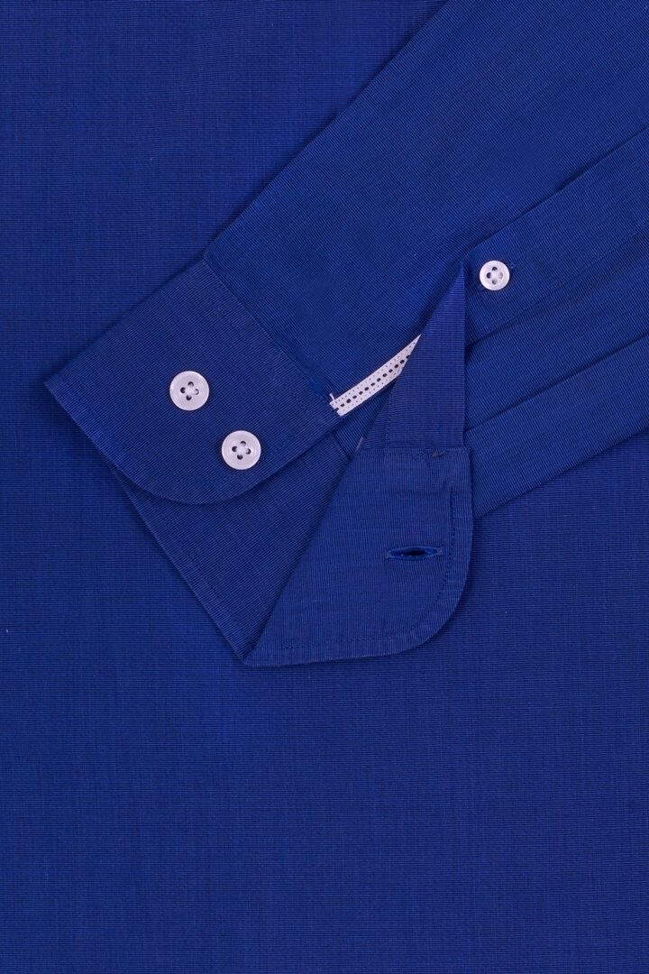 LONDON - Chemise coton Manches longues Coupe droite - Homme - Bleu marine