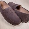 PROPRIANO - Mocassins Bride Daim Veau Velour - Homme - Taupe