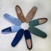 PROPRIANO - Mocassins Bride Daim Veau Velour - Homme - Bleu Denim