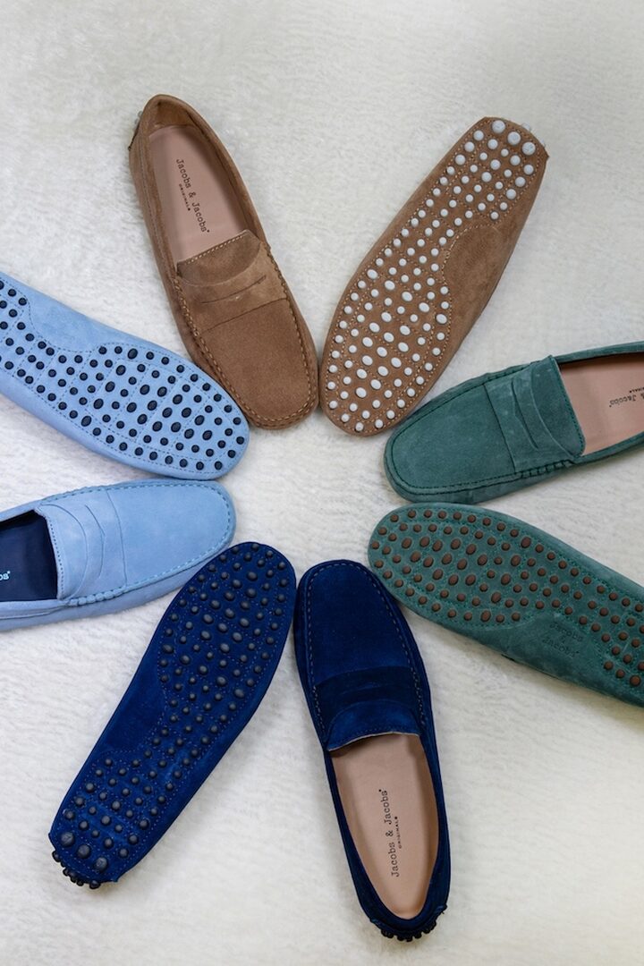 PROPRIANO - Mocassins Bride Daim Veau Velour - Homme - Bleu Denim