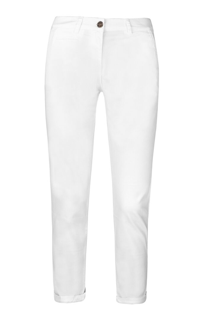 RETRO - Pantalon Coton Lyocel Elasthane - Femme - Blanc