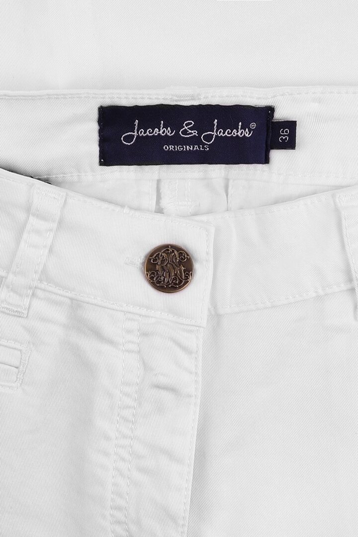 RETRO - Pantalon Coton Lyocel Elasthane - Femme - Blanc