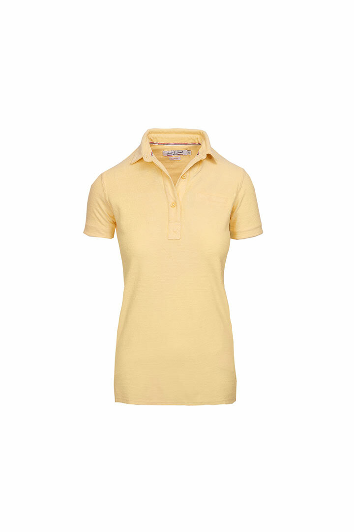 BRICKELW – Polo Coton éponge Manches courtes Coupe droite – Femme – Jaune poussin