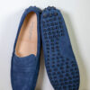 PROPRIANO – Mocassins Bride Daim Veau Velours – Homme – Bleu denim