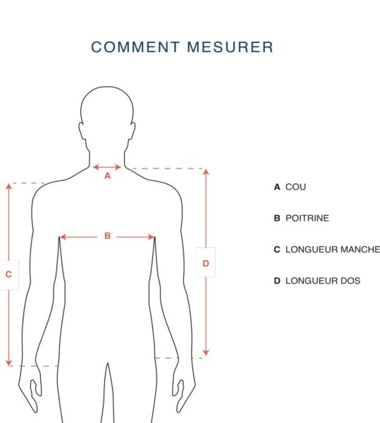 Guide des tailles chemises pour hommes Jacobs & Jacobs originals